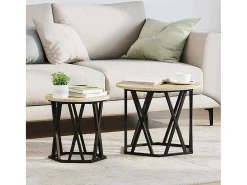 Mesa Lateral 2 pcs Carvalho sonoma 50x50x40 cm