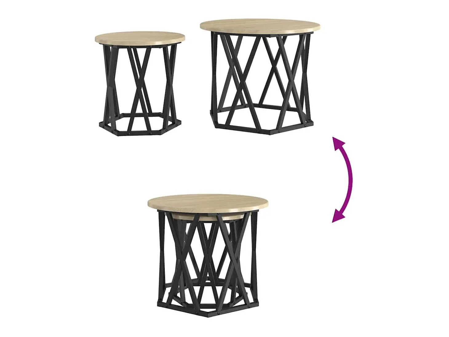 Mesa Lateral 2 pcs Carvalho sonoma 50x50x40 cm