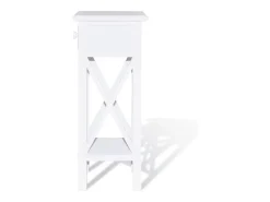 Mesa lateral com gaveta branco