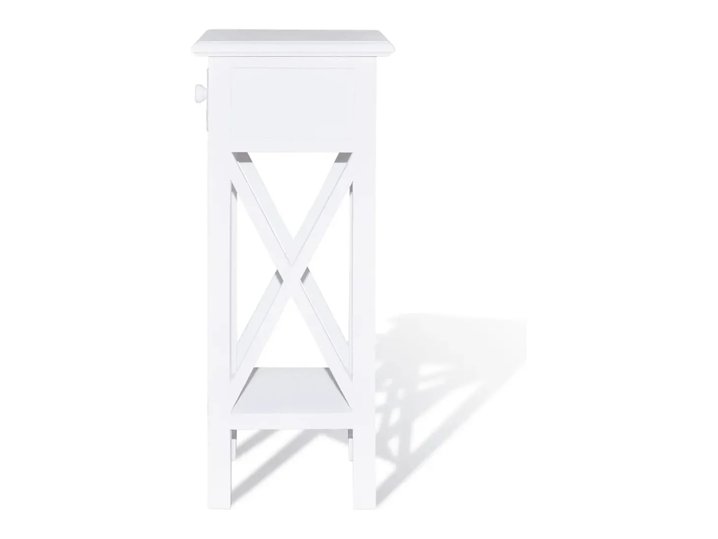 Mesa lateral com gaveta branco