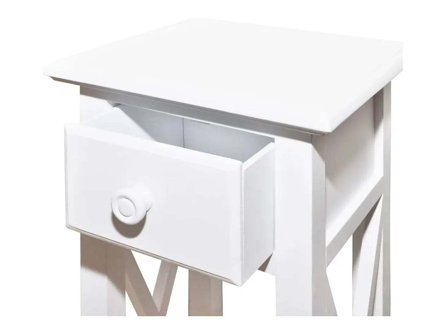 Mesa lateral com gaveta branco