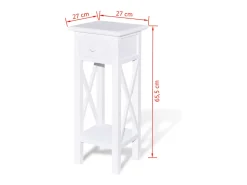 Mesa lateral com gaveta branco