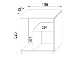 Mesa lateral de madeira VCM | Mesa de café simples | Dimensões A. 55 x L. 50 x P. 30 cm | Mesa de cabeceira | Mesa de café - Zeito (antracite / mel de carvalho)