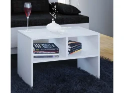 Mesa lateral de madeira VCM | mesa de café lisa | dimensões aprox. A. 40 x L. 63 x P. 30 cm | Mesa de estar | Mesa de centro - Nachto S (Branco)