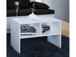 Mesa lateral de madeira VCM | mesa de café lisa | dimensões aprox. A. 40 x L. 63 x P. 30 cm | Mesa de estar | Mesa de centro - Nachto S (Branco)