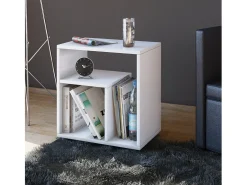 Mesa lateral de madeira VCM | Mesa de café simples | Dimensões A. 55 x L. 50 x P. 30 cm | Mesa de cabeceira | Mesa de Café - Zeito (Branco)