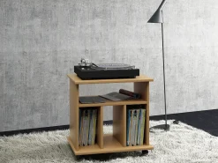 Mesa lateral de madeira VCM | Mesa de centro simples | Rodízios Sofáticos | Dimensões aprox. A. 59 x L. 60 x P. 45 cm | mesa de café rollbar - Tabina (faia)
