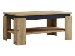 Mesa lateral de madeira VCM | mesa de café lisa | dimensões aprox. A. 41 x L. 90 x P. 53cm | Mesa de sala de estar | Sofabed - Rolas (carvalho de mel / preto)