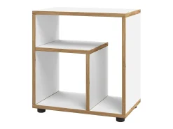 Mesa lateral de madeira VCM | Mesa de café simples | Dimensões A. 55 x L. 50 x P. 30 cm | Mesa de cabeceira | Mesa de Café - Zeito (Branco / Carvalho Mel)