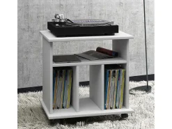 Mesa lateral de madeira VCM | Mesa de centro simples | Rodízios Sofáticos | Dimensões aprox. A. 59 x L. 60 x P. 45 cm | Mesa de Café Rollable - Tabina (Branco)