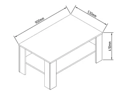Mesa lateral de madeira VCM | mesa de café lisa | dimensões aprox. A. 55 x L. 90 x P. 41 cm | Mesa para sala de estar | Sofatics - Dalus (Branco)