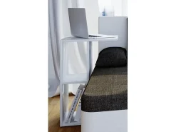 Mesa lateral de madeira VCM | mesa de café lisa | dimensões aprox. A. 63 x L. 40 x P. 30 cm | Mesa de estar | Mesa de centro - Nachto (Branco)