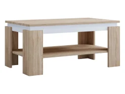 Mesa lateral de madeira VCM | mesa de café lisa | dimensões aprox. A. 41 x L. 90 x P. 53cm | Mesa para sala de estar | Sofabed - Rolas (Sonoma oak / white)