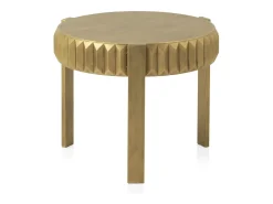 Mesa lateral de metal dourado