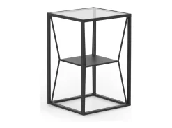 Mesa lateral de metal preto