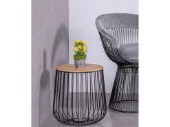 Mesa lateral em madeira de freixo e aço lacado - Zurique - Preto