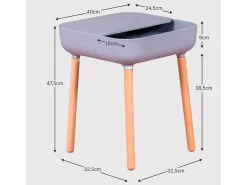 Mesa lateral estilo escandinavo - Pop - Cinza