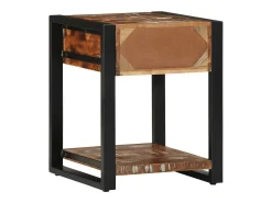 Mesa lateral multicor 40x40x50 cm madeira maciça recuperada