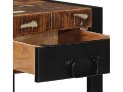 Mesa lateral multicor 40x40x50 cm madeira maciça recuperada