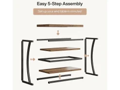 Mesa Lateral Pequena e Estreita, Mesa Decorativa de Metal no Estilo Rural para Sala de Estar, Quarto, Espaços Pequenos, Lado da Cama