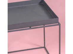 Mesa lateral quadrada em aço adequada para exteriores - Sorento - Preto