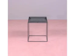 Mesa lateral quadrada em aço adequada para exteriores - Sorento - Preto