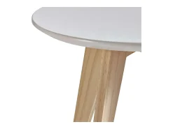 Mesa Lateral Sala de Estar Sala de Jantar Branco e Carvalho 40 cm
