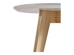 Mesa Lateral Sala de Estar Sala de Jantar Branco e Carvalho 40 cm