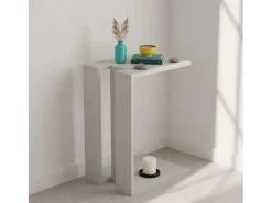 Mesa Lateral Tesauro Branca 30x57x40cm para Sala de Jantar