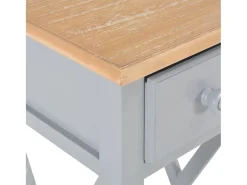 Mesa lateral 27x27x65,5 cm madeira cinzento