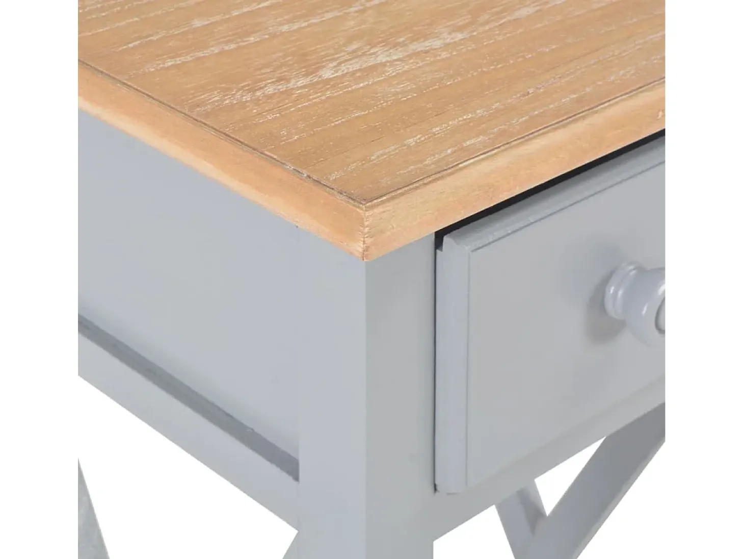 Mesa lateral 27x27x65,5 cm madeira cinzento