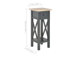 Mesa lateral 27x27x65,5 cm madeira preto