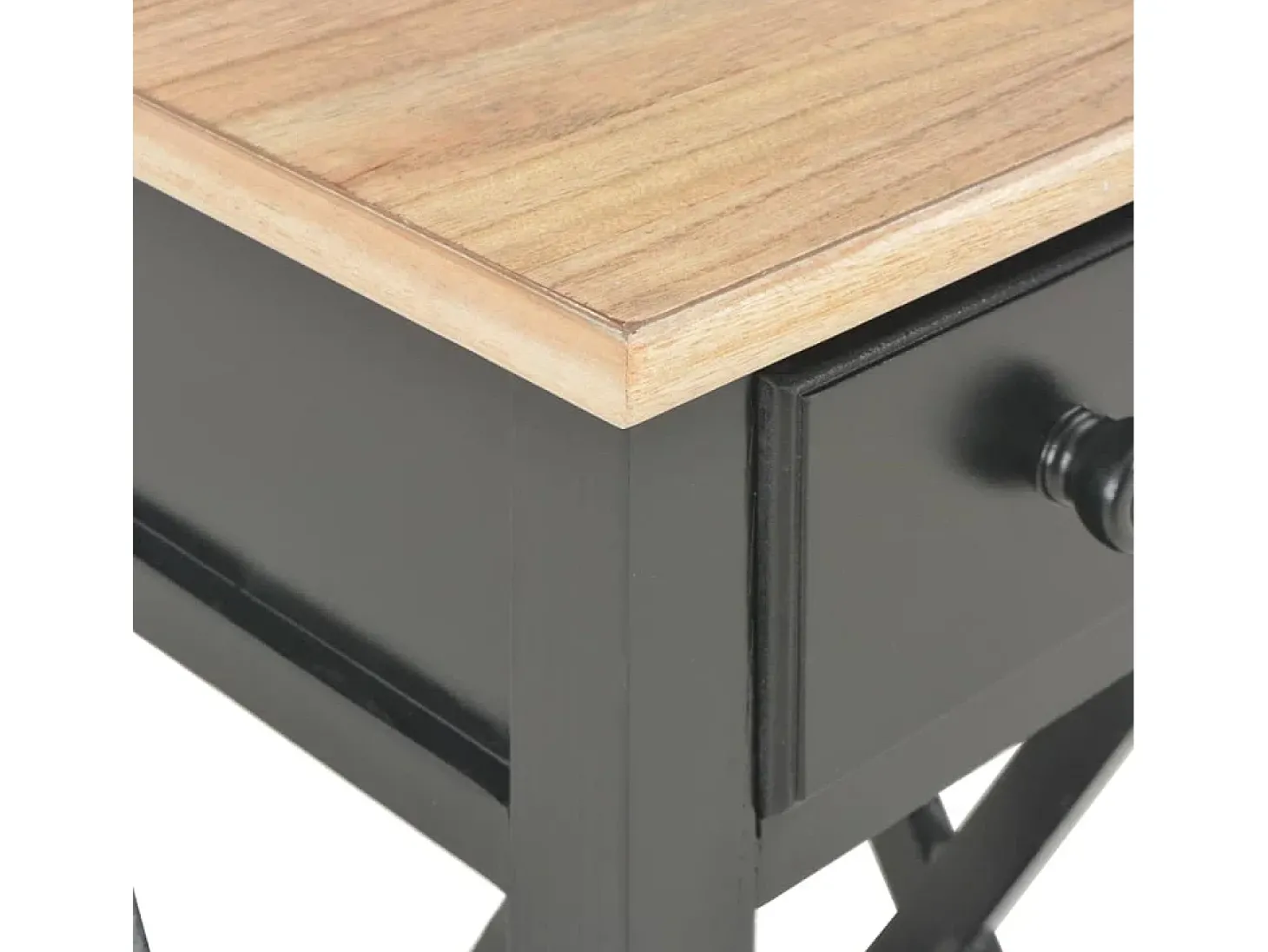 Mesa lateral 27x27x65,5 cm madeira preto