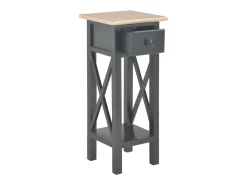 Mesa lateral 27x27x65,5 cm madeira preto