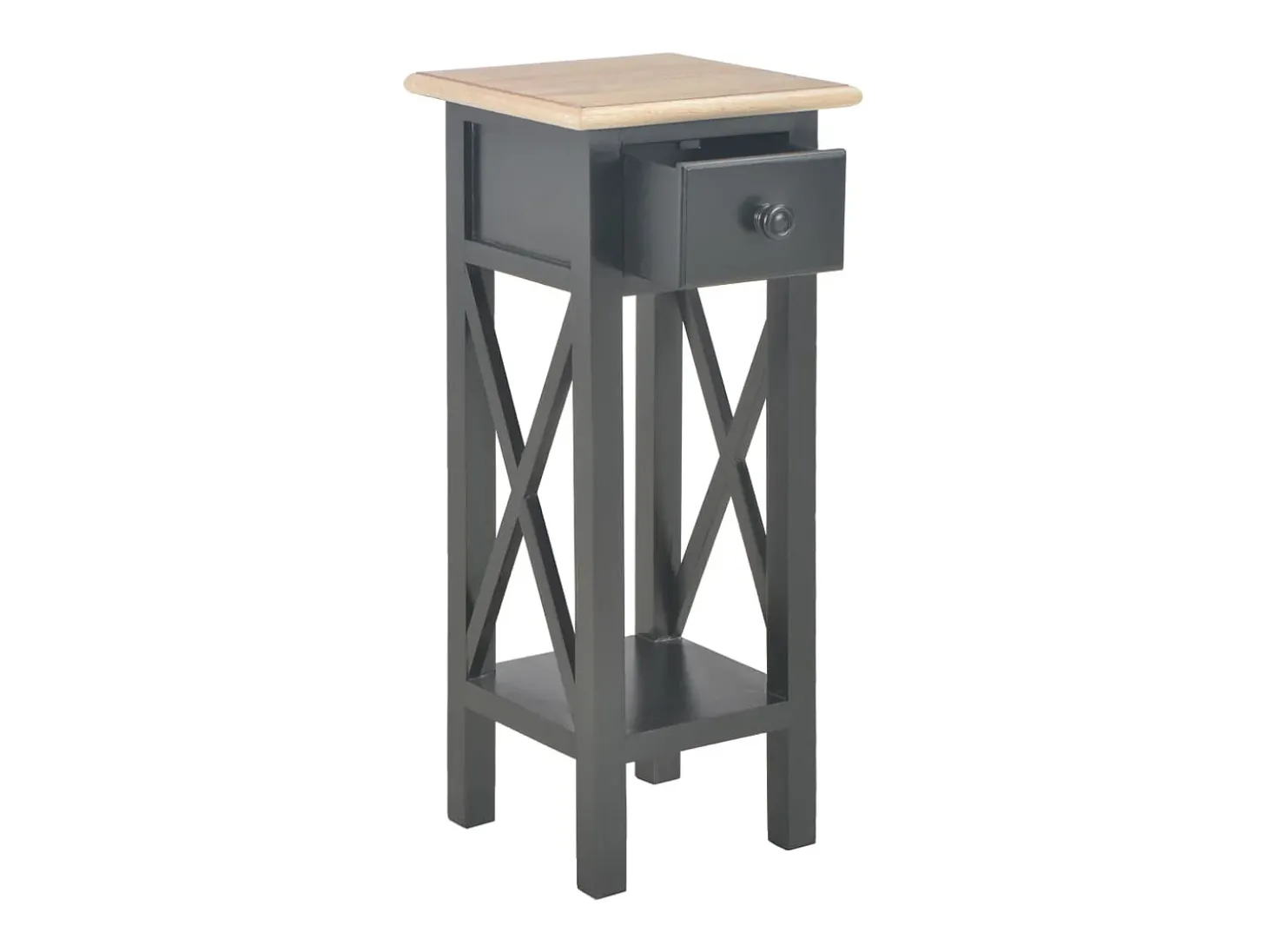 Mesa lateral 27x27x65,5 cm madeira preto