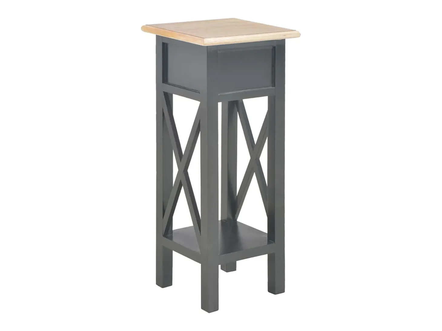 Mesa lateral 27x27x65,5 cm madeira preto
