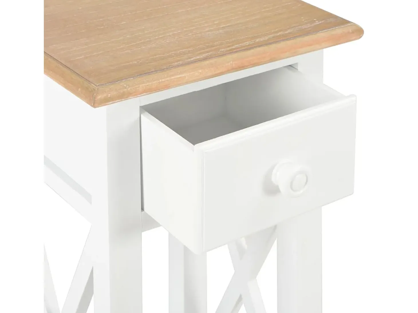 Mesa lateral 27x27x65,5 cm madeira branco