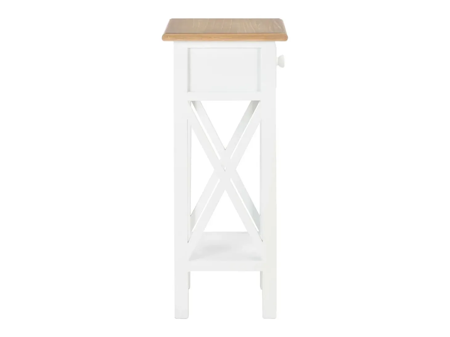 Mesa lateral 27x27x65,5 cm madeira branco