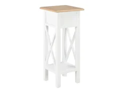 Mesa lateral 27x27x65,5 cm madeira branco
