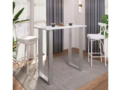 Mesa VCM Bar | Tresen | Mesa em pé | Mesa alta | Mesa Bartresen - Xona 110x50 cm (Prata / Branco)