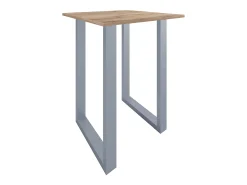 Mesa VCM Bar | Tresen | Mesa em pé | Mesa alta | Mesa Barba Bar - Xona 80x80 cm (Prata / Carvalho Mel)