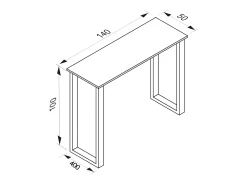 Mesa VCM Bar | Tresen | Mesa em pé | Mesa alta | Mesa Bartresen - Xona 140x50 cm (Preto / Branco)