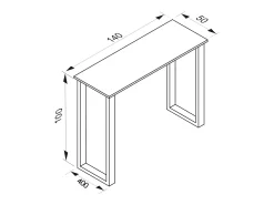 Mesa VCM Bar | Tresen | Mesa em pé | Mesa alta | Mesa Bartresen - Xona 140x50 cm (Preto / Branco)