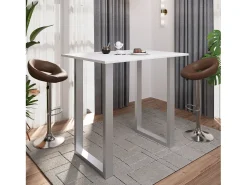 Mesa VCM Bar | Tresen | Mesa em pé | Mesa alta | Mesa Bartresen - Xona 110x80 cm (Prata / Branco)