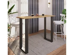Mesa VCM Bar | Tresen | Mesa em pé | Mesa alta | Mesa Barba Bar - Xona 140x50 cm (Preto / Carvalho Mel)