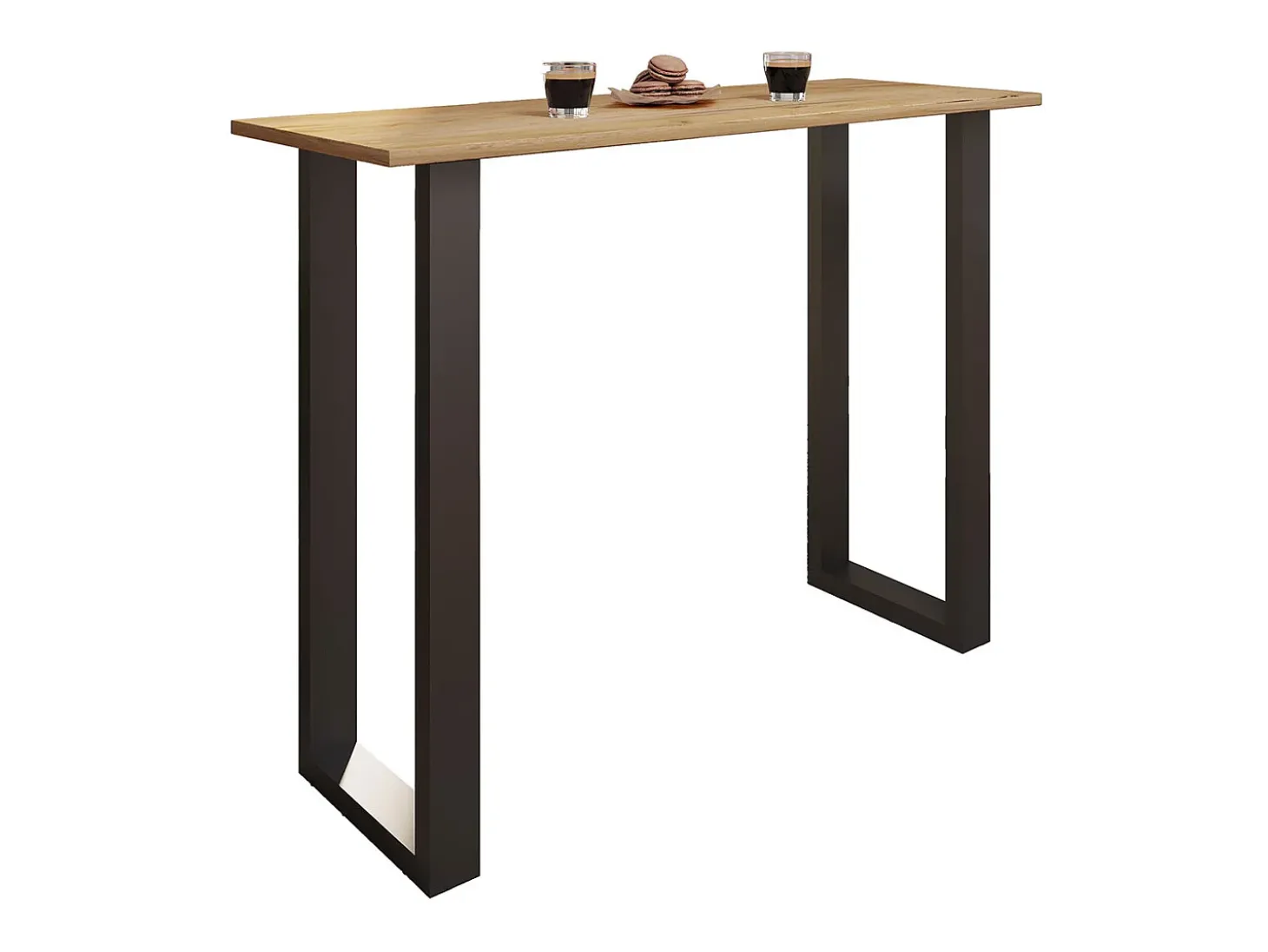 Mesa VCM Bar | Tresen | Mesa em pé | Mesa alta | Mesa Barba Bar - Xona 140x50 cm (Preto / Carvalho Mel)