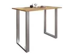 Mesa VCM Bar | Tresen | Mesa em pé | Mesa alta | Mesa Barba Bar - Xona 140x80 cm (Prata / Carvalho Mel)