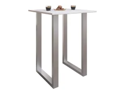 Mesa VCM Bar | Tresen | Mesa em pé | Mesa alta | Mesa Bartresen - Xona 80x50 cm (Prata / Branco)