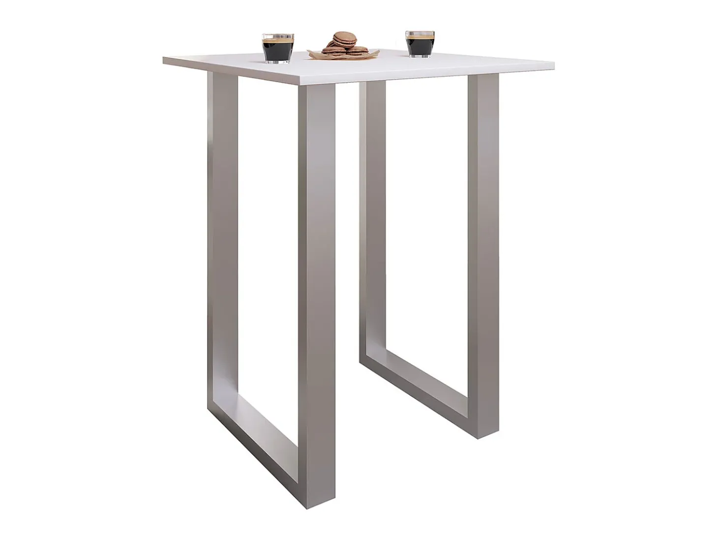 Mesa VCM Bar | Tresen | Mesa em pé | Mesa alta | Mesa Bartresen - Xona 80x50 cm (Prata / Branco)