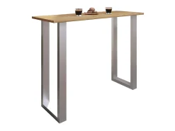 Mesa VCM Bar | Tresen | Mesa em pé | Mesa alta | Mesa Barba Bar - Xona 140x50 cm (Prata / Carvalho Mel)